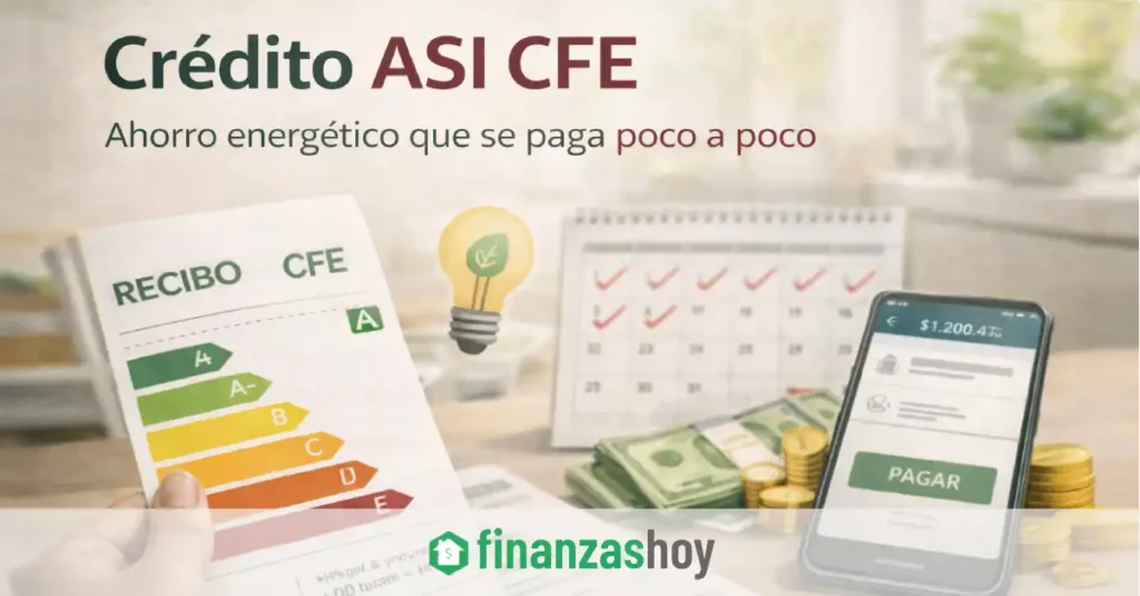 Imagen conceptual del crédito ASI CFE para financiar equipos eficientes y pagar el ahorro energético a través del recibo de luz