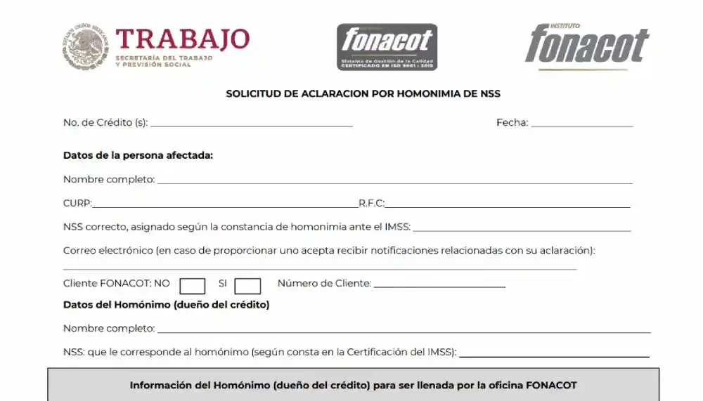 Solicitud Aclaración por homonimia de NSS