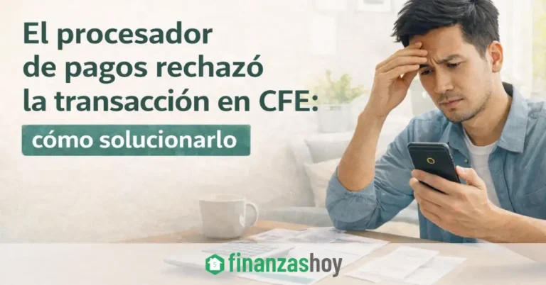CFE: El procesador de pagos rechazó la transacción