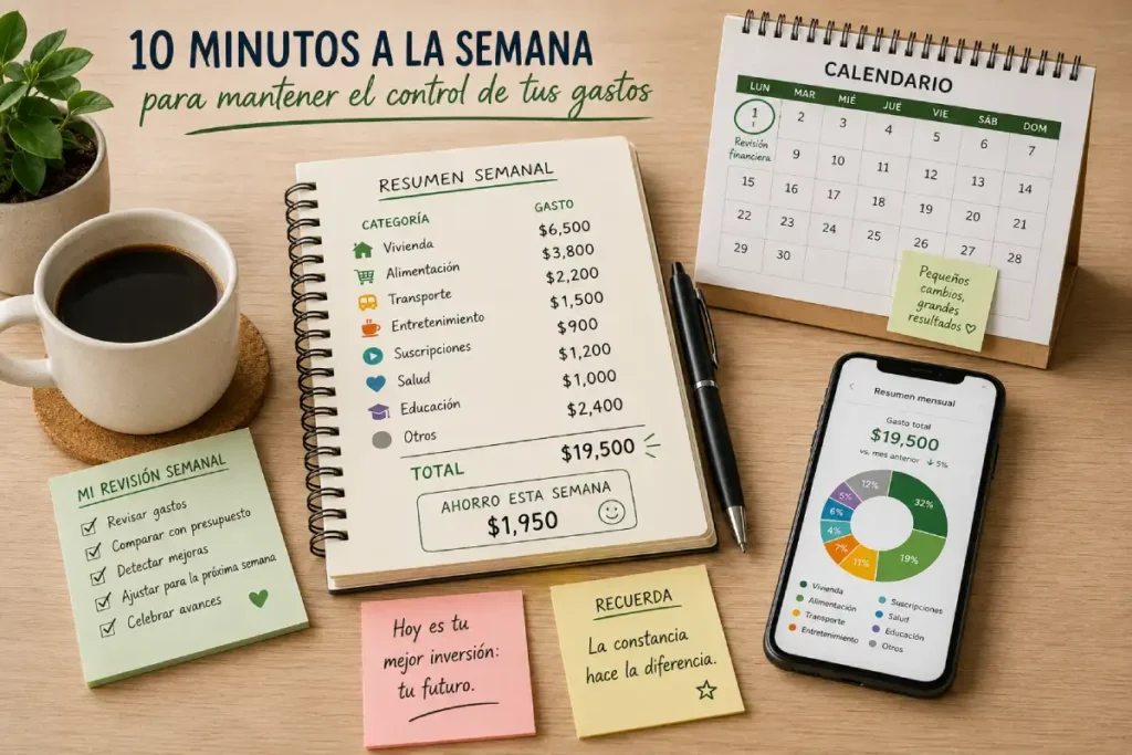 Revisión semanal para mantener el control de los gastos